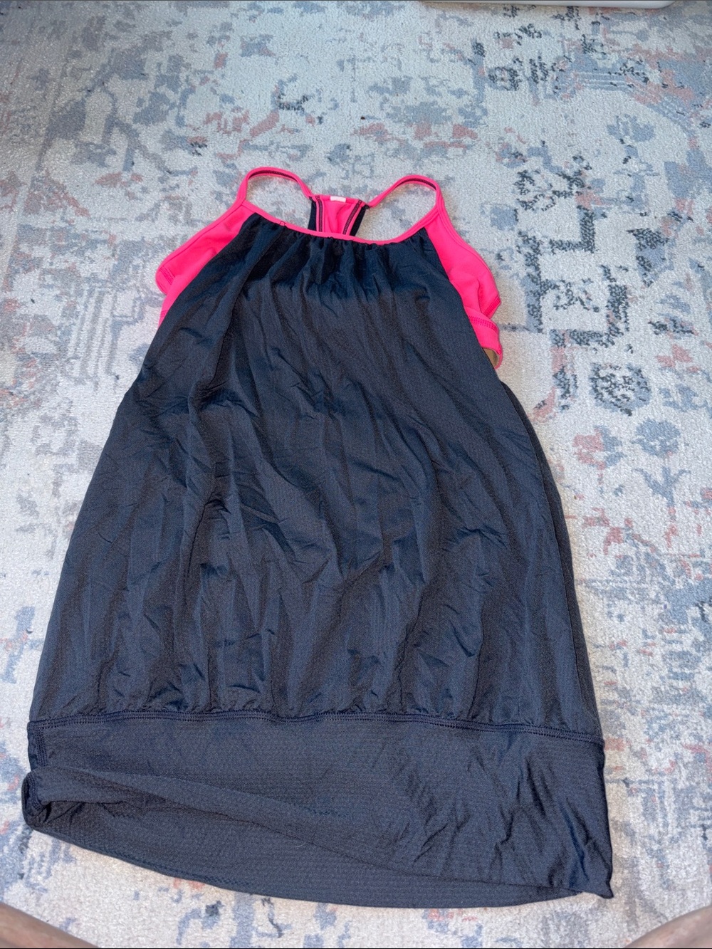 Lululemon tank with built in bra Black & Hot Pink Athletic Tank with Racerback 6